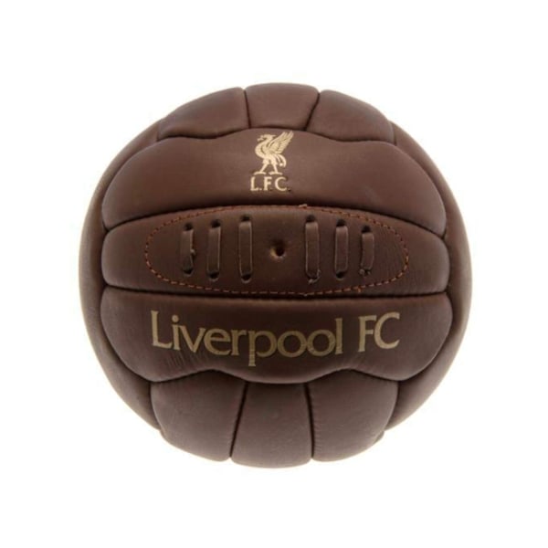 Liverpool FC Läder Retro Fotboll 5 Brun Brown 5