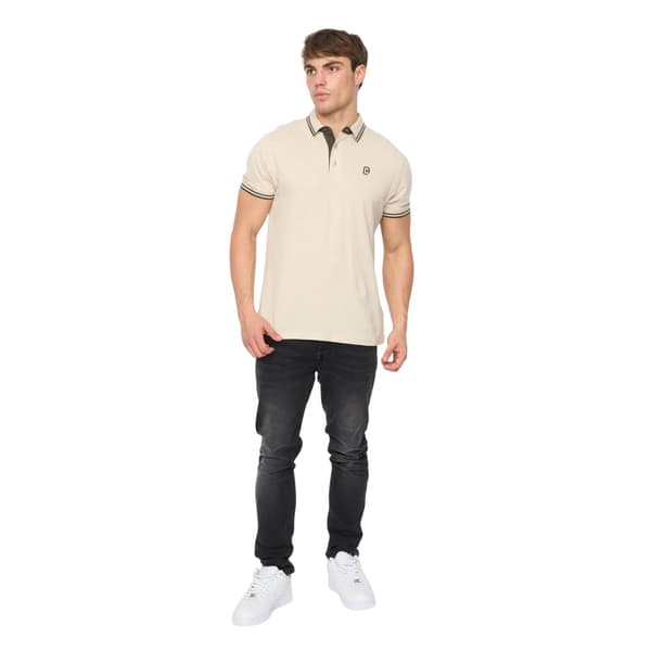 Crosshatch Mackerby Pikétröja för Män S Off White Off White S