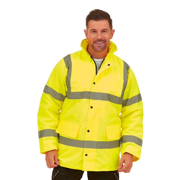 Yoko Unisex Vuxen Klassisk Motorväg Hi-Vis Vadderad Jacka 5XL Gul Yellow 5XL