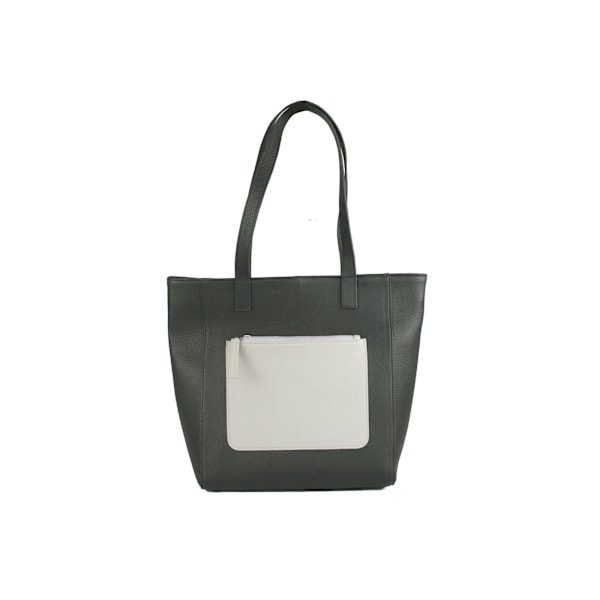 Eastern Counties Läder Dam/Dam Polly Kontrastficka Tote Charcoal/White One size