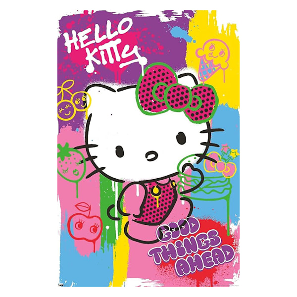 Hello Kitty Pop Inramad Poster 40cm x 30cm Flerfärgad Multicoloured 40cm x 30cm