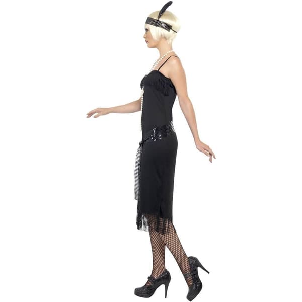 Smiffys Dam Flapper Kostymset L Svart Black L