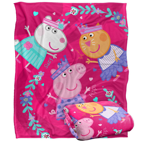 Greta Gris Peppa, Suzy, Candy Vänner Filt One Size Vit White One Size