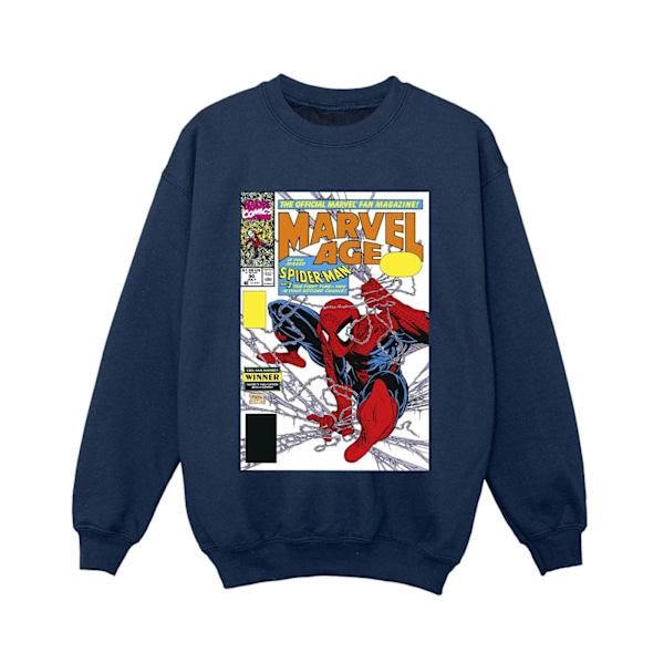 Marvel Boys Spider-Man Marvel Age Comic Cover Sweatshirt 7-8 år Navy Blue 7-8 Years