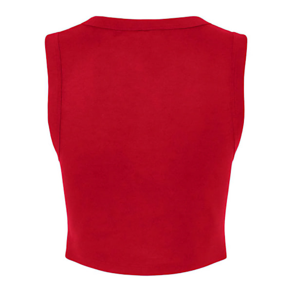 Bella + Canvas Dam/Kvinnor Enfärgad Micro-Rib Muscle Crop Top S Solid Red S