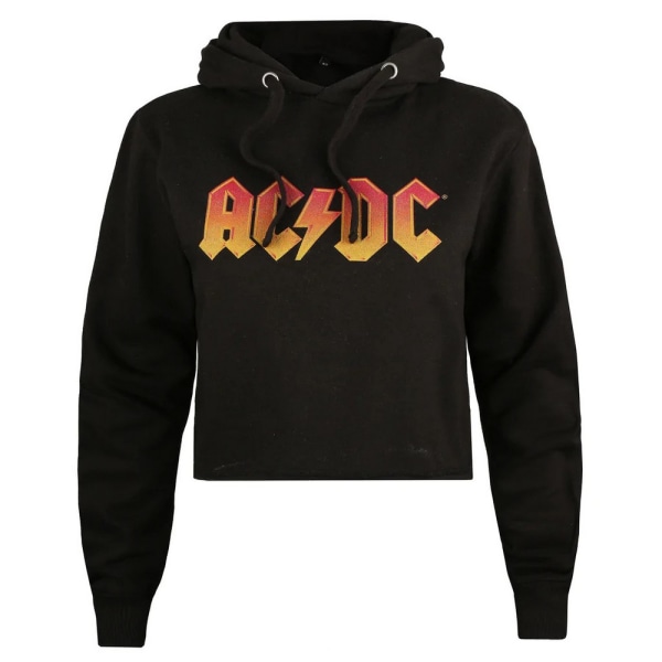 AC/DC Dam/Dam Logotyp Cropped Hoodie XL Svart Black XL