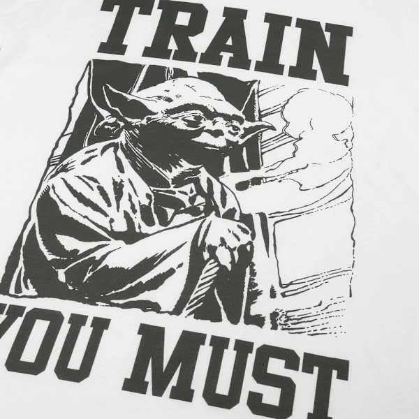 Star Wars Herr T-shirt Train You Must Yoda Storlek S Vit/Svart White/Black S
