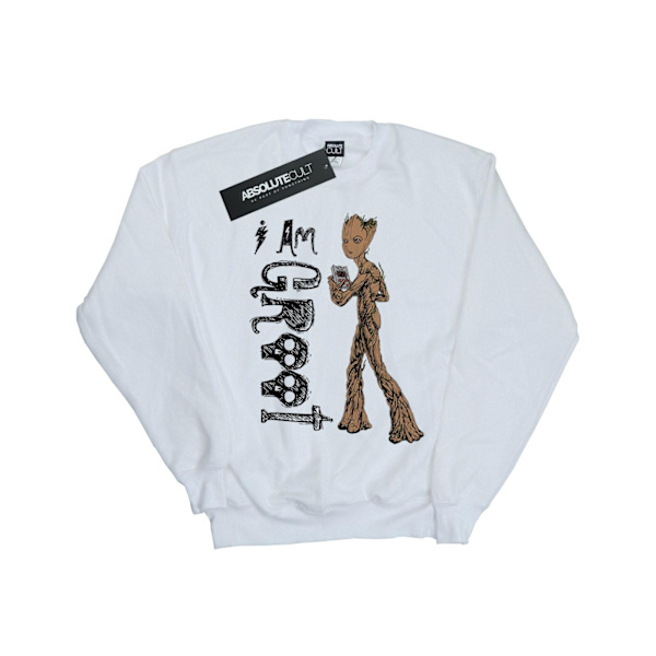 Avengers Infinity War Girls I Am Teenage Groot Sweatshirt 7-8 år White 7-8 Years