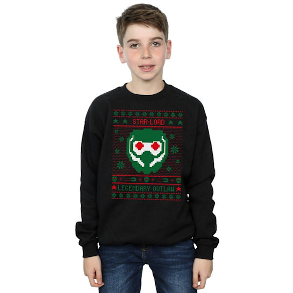 Marvel Boys Guardians Of The Galaxy Vol. 2 Star Lord Fair Isle Black 7-8 Years