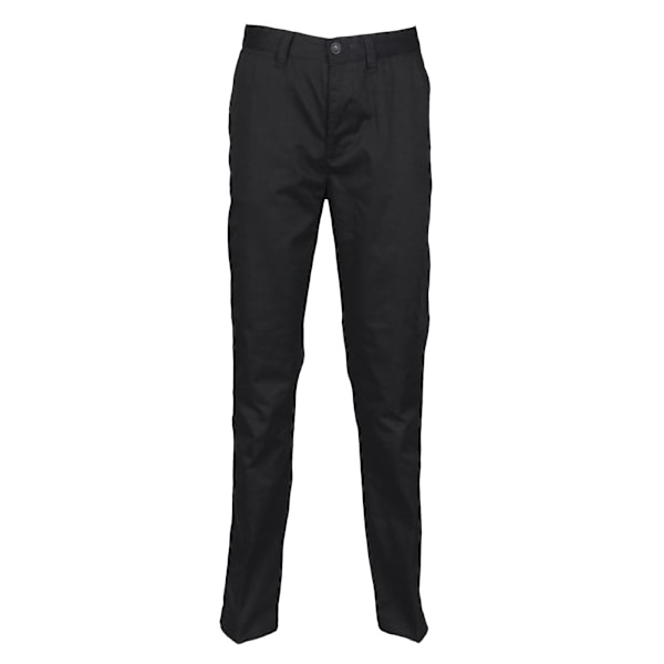 Henbury Dam/Damer 65/35 Plattfrontade Slim Fit Chino Arbetsbyxor Extra Large x Regular Svart Black Extra Large x Regular