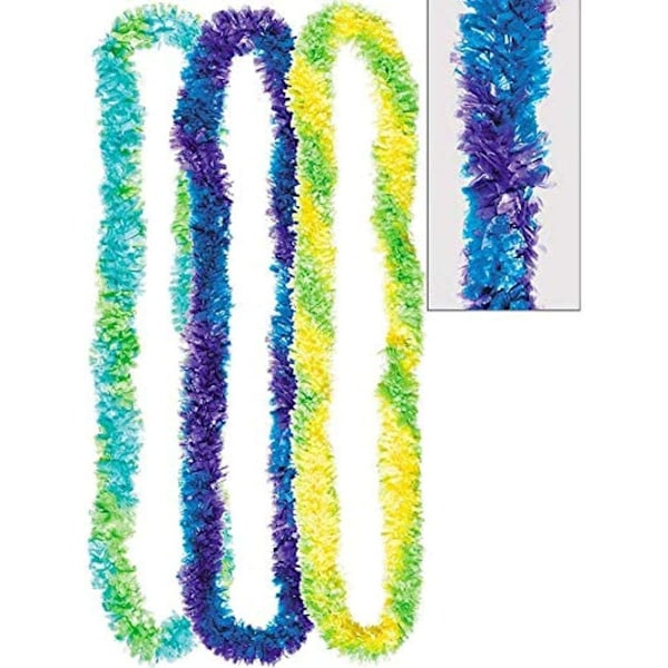 Amscan Cool Two Tone Fringe Lei (3-pack) One Size Blå/Lila Blue/Purple/Yellow/Green One Size