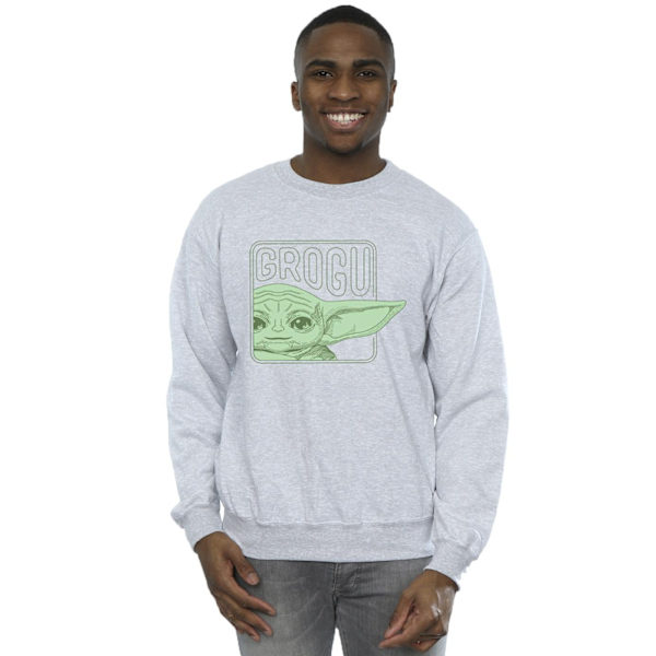 Star Wars Herr The Mandalorian Grogu Box Sweatshirt XXL Sports Sports Grey XXL