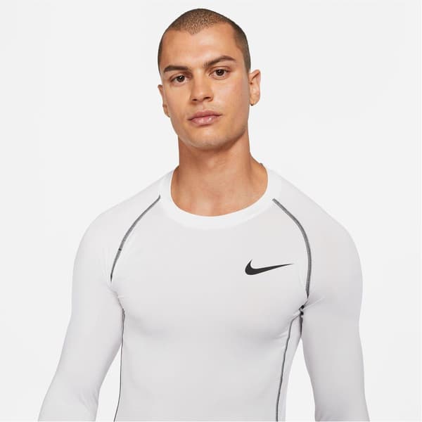 Nike Herr Pro Core Långärmad T-shirt XL Vit White XL