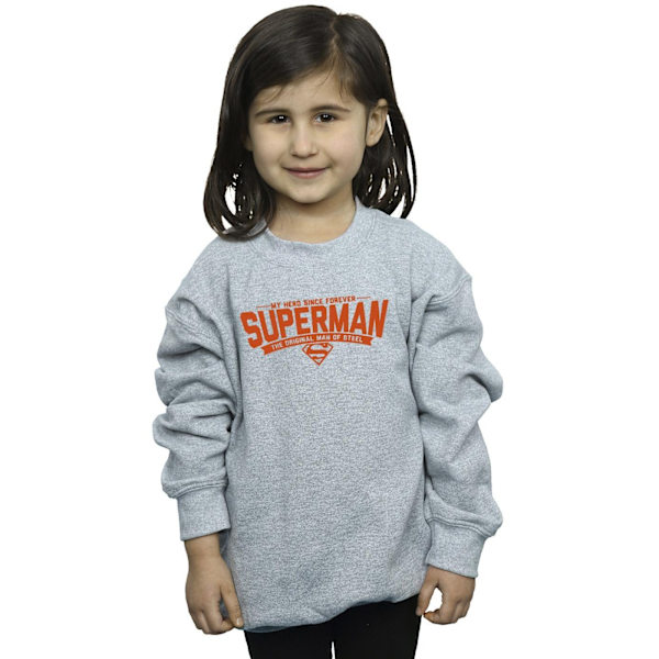 DC Comics Girls Superman Hero Dad Sweatshirt 9-11 år Sport Sports Grey 9-11 Years