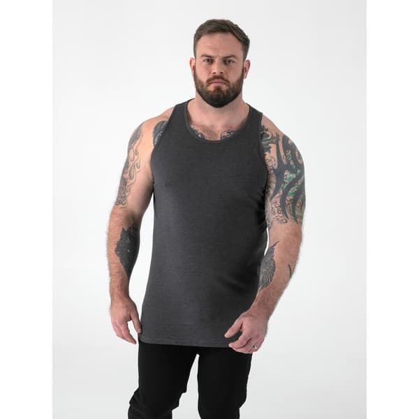 Duke Herr Tanktop Fabio 2 Kingsize 2XL Kolgrå Melange Charcoal Melange 2XL