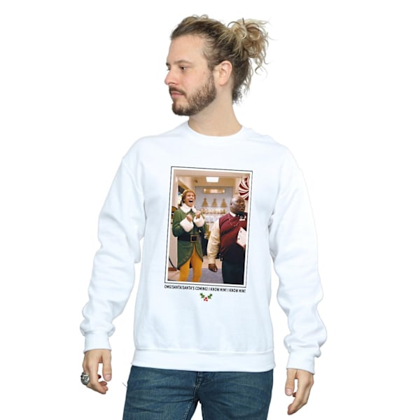 Elf Herr OMG Santa Foto Sweatshirt S Vit White S