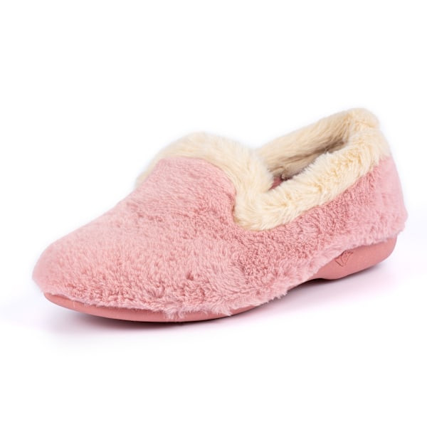 Lunar Dam/Dam Shake Faux Fur Trim Tofflor 5 UK Rosa Pink 5 UK