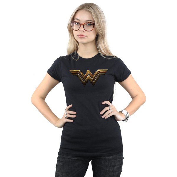Wonder Woman Dam/Dam Logotyp bomull T-shirt XXL Svart Black XXL