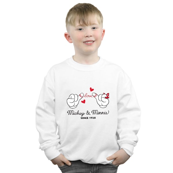 Disney Boys Mickey Mouse Love Hands Sweatshirt 7-8 år Vit White 7-8 Years