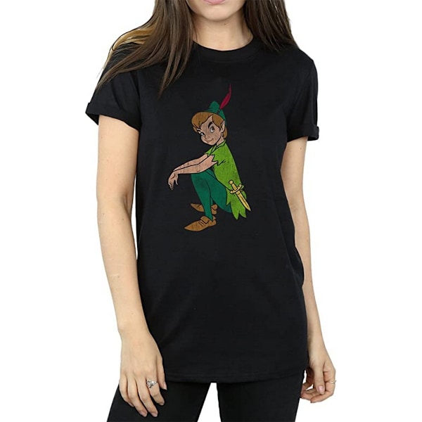 Peter Pan Dam/Dam Classic Cotton Boyfriend T-Shirt L Svart Black L