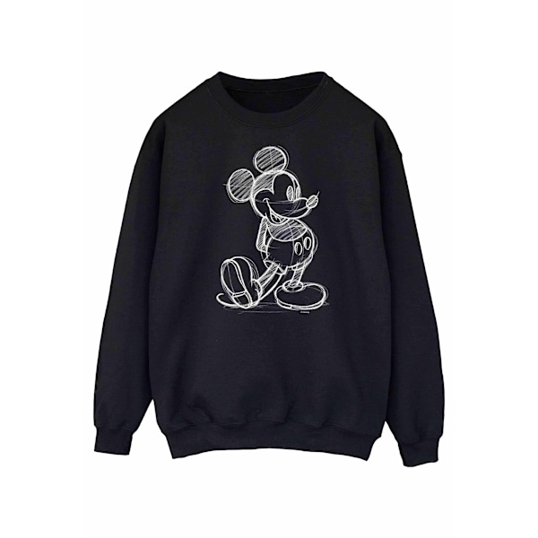 Disney Dam/Kvinnor Mickey Mouse Sketch Kick Sweatshirt S Svart Black S