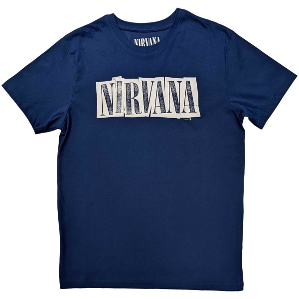 Nirvana Unisex Vuxen Box Logotyp T-shirt L Denim Blå Denim Blue L