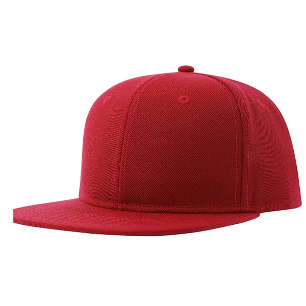 Atlantis Unisex Vuxen 6 Panel Hållbar Flat Peak Baseball Cap Red One Size