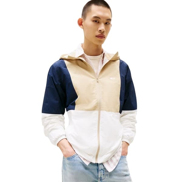 Tommy Jeans Herr Chicago Colour Block Vindjacka S Ecru/Beige Ecru/Beige S