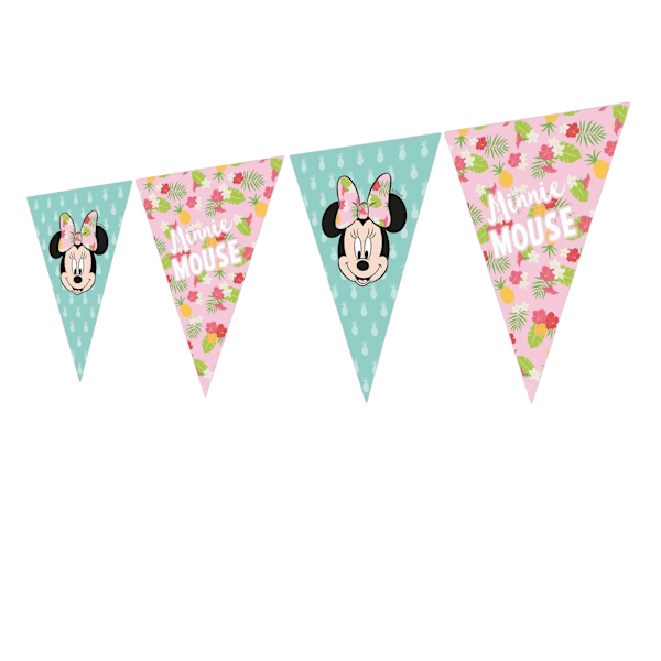 Disney Tropisk Minnie Mouse Banner En Storlek Blå/Rosa Blue/Pink One Size