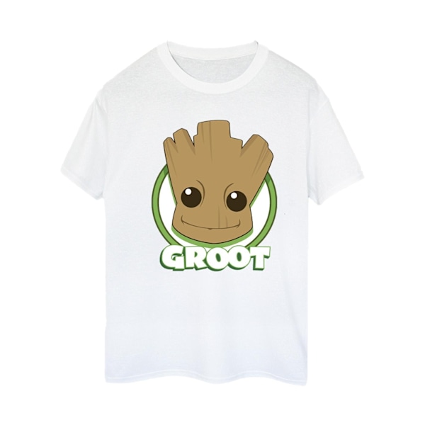 Guardians Of The Galaxy Dam/Damer Groot Badge Bomull Boyfriend T-Shirt White XXL