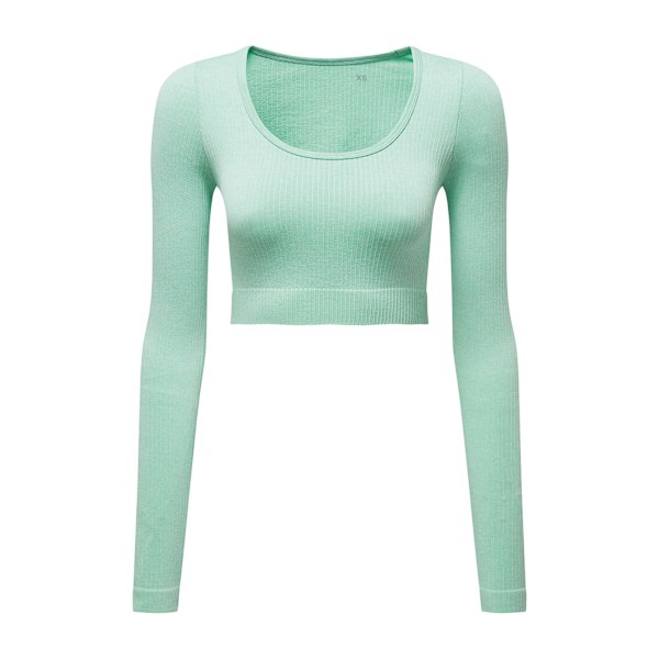 TriDri Dam/Kvinnor Ribbade Sömlösa 3D Crop Top XS Pepparmint Peppermint XS