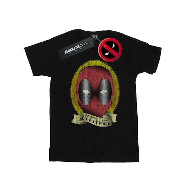 Marvel Dam/Damer Deadpool Tattoo Print Bomull Boyfriend T-S Black M