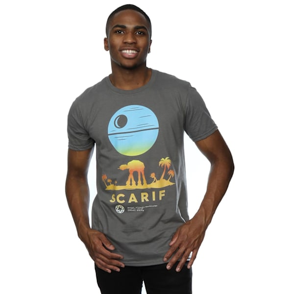 Star Wars Rogue One Scarif Sunset T-shirt S Charcoal - Herr Charcoal S