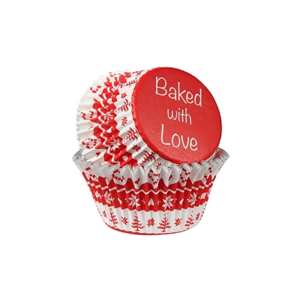 Culpitt Nordic Christmas folieformar för muffins och cupcakes (24-pack) Red/White One Size