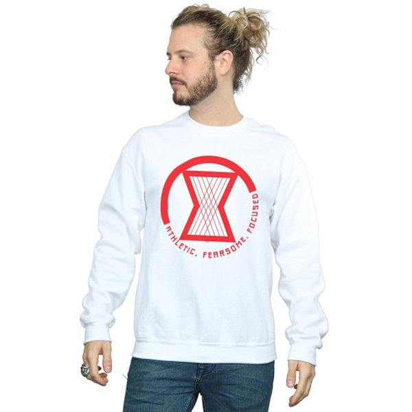 Marvel Herr Svart Änka Film Athletic Logo Sweatshirt 4XL Vit White 4XL