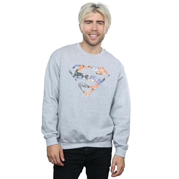 DC Comics Herr Superman Floral Logo 2 Sweatshirt M Sports Grey Sports Grey M