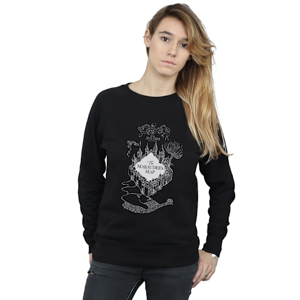 Harry Potter Dam/Kvinnor The Marauder´s Map Sweatshirt M Svart Black M