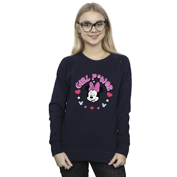 Disney Dam/Kvinnor Minnie Mouse Girl Power Sweatshirt L Marinblå Navy Blue L