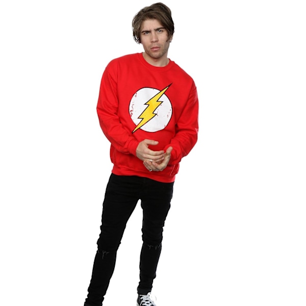 DC Comics Herr Flash Distressed Logo Sweatshirt 3XL Röd Red 3XL