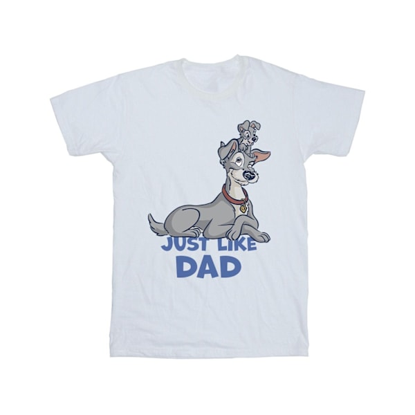 Disney Girls Lady And The Tramp Just Like Dad Bomull T-shirt 5- White 5-6 Years