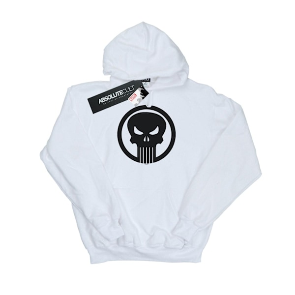 Marvel Girls The Punisher Skull Circle Hoodie 7-8 år Vit White 7-8 Years