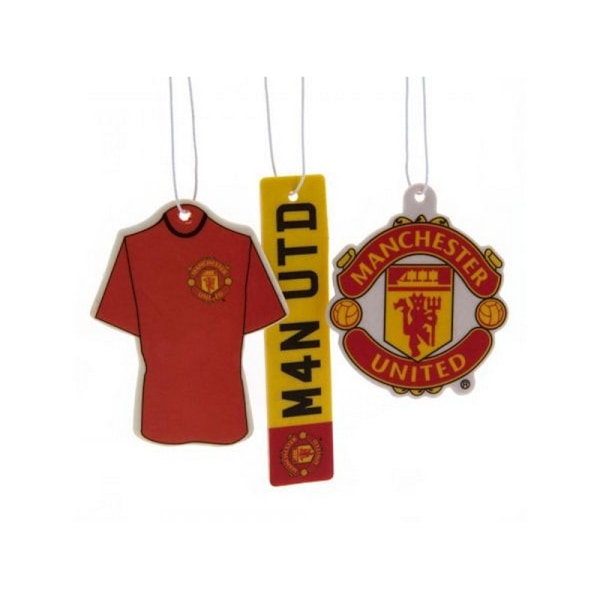 Manchester United FC Bildekor för bil (3-pack) One Size Röd Red/Yellow One Size