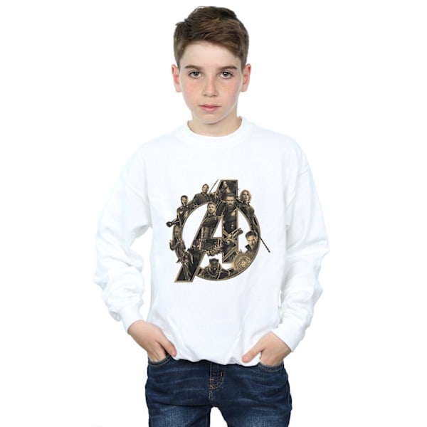 Marvel Boys Avengers Infinity War Marvel Logo Sweatshirt 7-8 år White 7-8 Years