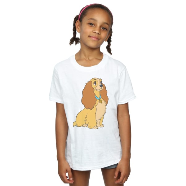 Disney Girls Lady And The Tramp Lady Spaghetti Heart Cotton T-S White 7-8 Years
