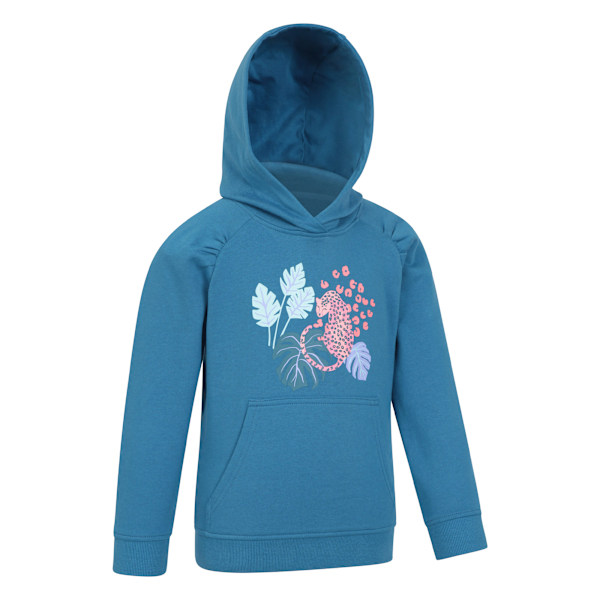 Mountain Warehouse Barnkläder/Barn Djungel Organisk Hoodie 3-4 År Blue 3-4 Years