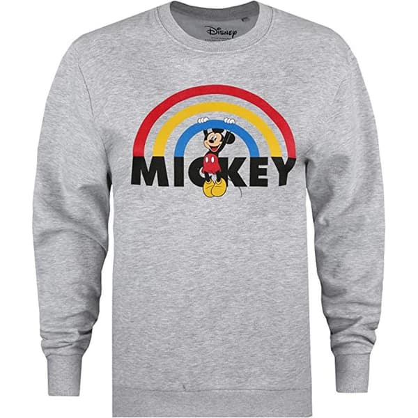 Disney Dam/Kvinnor Mickey Mouse Regnbåge Sweatshirt M Grå/Svart Grey/Black M