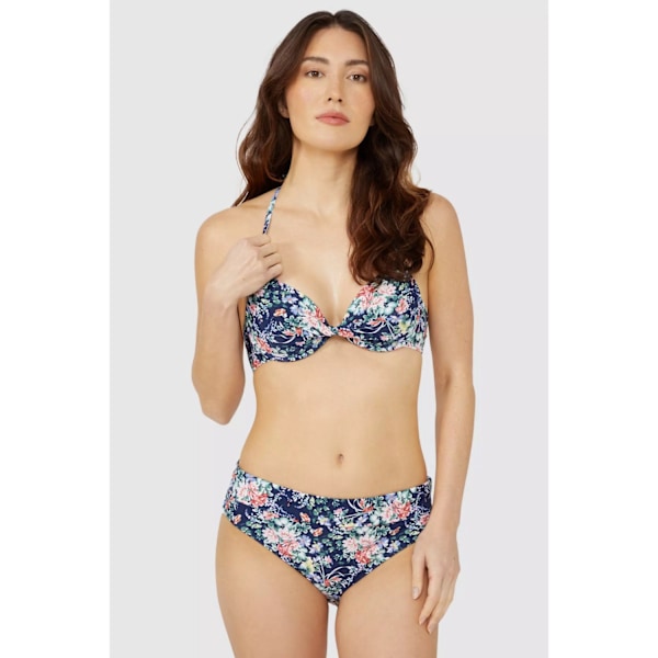 Debenhams Dam/Kvinna Blommig Vikbar Bikinitrosa 14 UK N Navy 14 UK