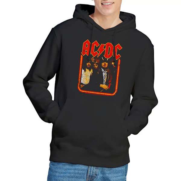 AC/DC Herr Grupp Distressed Hoodie M Svart Black M