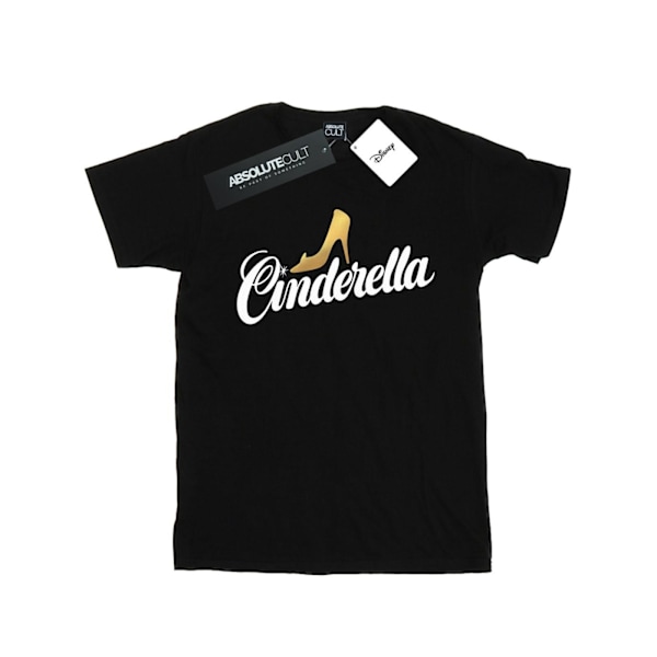 Disney Girls Cinderella Shoe Logo Bomull T-shirt 12-13 År Svart Black 12-13 Years