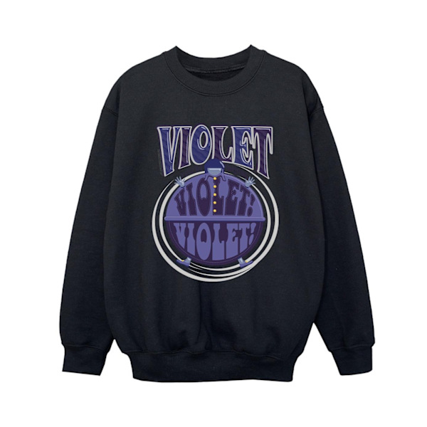 Willy Wonka Boys Violet Turning Violet Sweatshirt 3-4 år Bla Black 3-4 Years